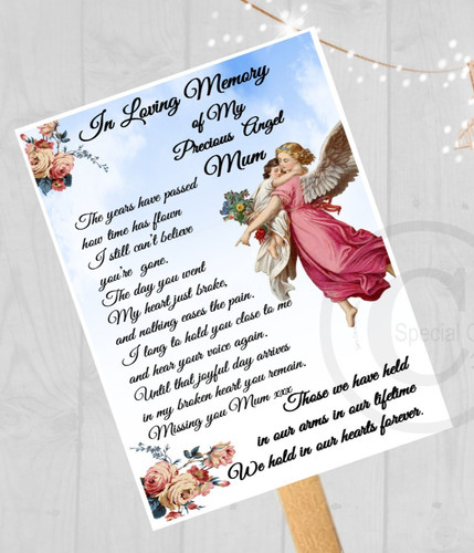 Birthday grave card for mum - grave,