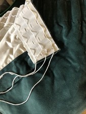 Huge Single Vintage-Bespoke Blue Green Velvet Curtain Blackout 95”L 77”wide