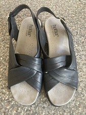 Hotter Comfort Concept Ladies Sandals UK Size 5 Soft Leather, Navy Blue