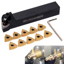 20mm Lathe Turning Tool Holder MWLNR2020K08 + 10 WNMG0804 Carbide Inserts+Wrench