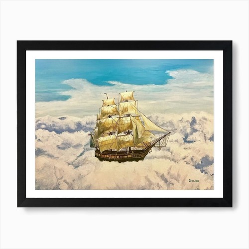 Surreal wooden sailing ship - surreal,
