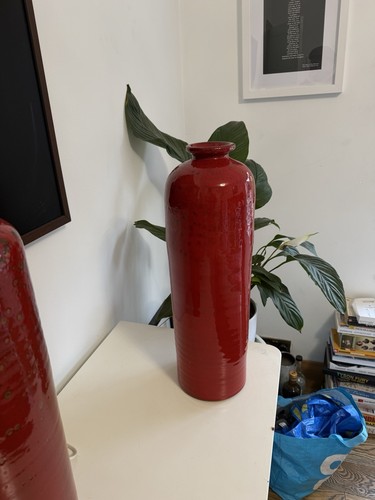 Large red glazed - red, vase