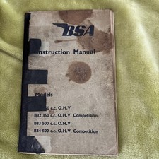 BSA Motorcycle Instruction Manual Handbook B31 B32 B34