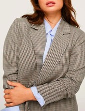 MANGO Wrap Check Suit Jacket Multi Size S New Without Tags