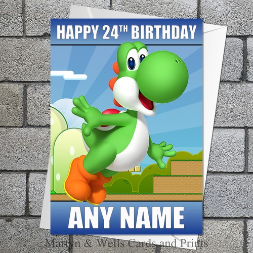 Yoshi birthday card 5x7 - yoshi,