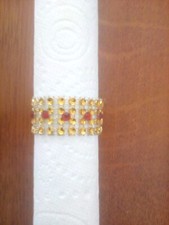 8 Gold Diamante mesh napkin