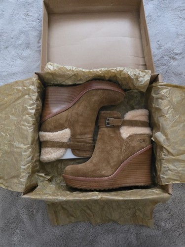 Ugg wedge boots tan suede - boots, suede,