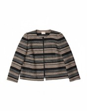 EASTEX Womens Blazer Jacket UK 18 XL Navy Blue Striped Polyester CF08