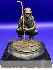 Golfer Golf Game Sport Bronze Sculpture Marble Base Signed by L, Charles