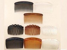 Clear side combs in strong plastic. Pack of 4 hair combs cm long approximately