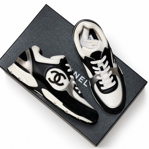 Chanel sneakers black white - sneakers,