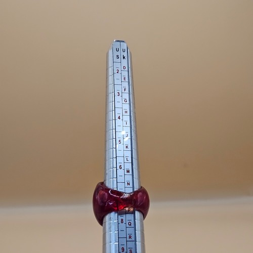 Chunky red glass dome ring - chunky,