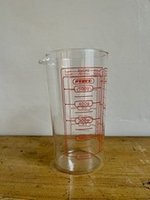 Vintage French Pyrex Glass Measuring Jug Cylindrical With Lip Excellent Cond.