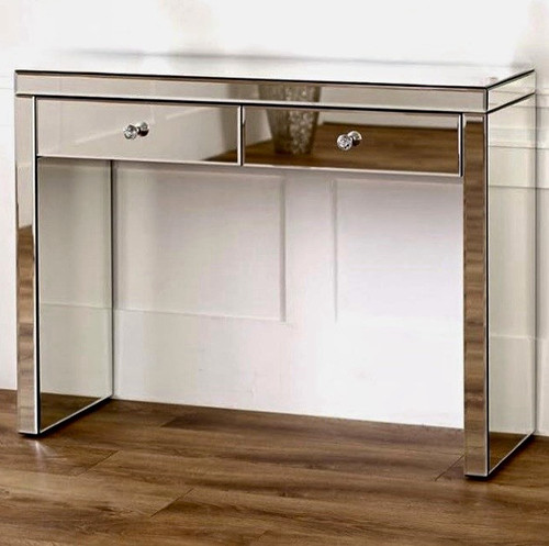 Mirrored glass dressing table - mirrored,