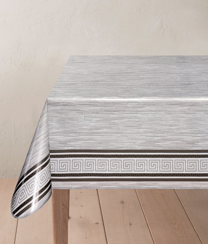 Grey tablecloth wipe clean - tablecloth,