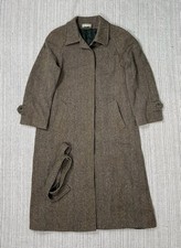 Vintage Hourihan Donegal Tweed Wool Made in Ireland Belted Overcoat UK 12