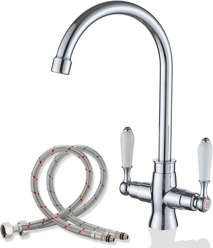 Chrome kitchen mixer tap dual - mixer,