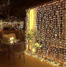 600LED Fairy Curtain Lights with 8 Lighting Modes, for Christmas Wedding Party