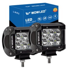 WOWLED 2X 18W CREE LED Work Light Bar Truck Spot Lamp Boat 4X4 SUV ATV RV Truck