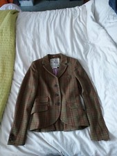 Jack Wills Fabulously BritishTweed Jacket Uk12 Green Wool Country Hacking Blazer