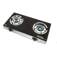 Portable Gas Stove 2 Burner Cooktop Indoor Caravan LPG Double Cooker FFD NGB-S2