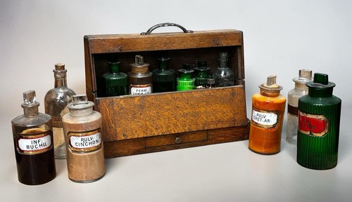 Victorian oak cased apothecary - victorian,