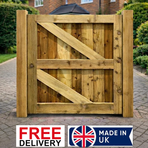 Premium wooden driveway gate - wooden,