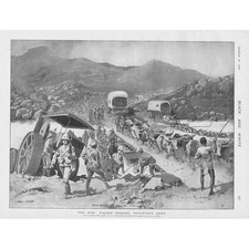 BOER WAR Wagons Crossing the Potgieter's Drift - Antique Print 1900
