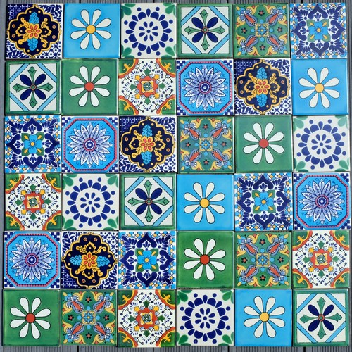 Mexican tiles marina - marina, mix