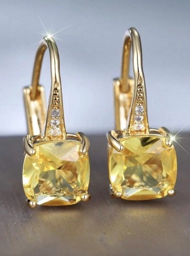 Yellow crystal earrings - ,