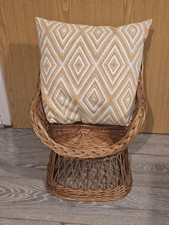 Vintage Child’s Wicker Chair — Rattan Kids Seat Nursery / Display