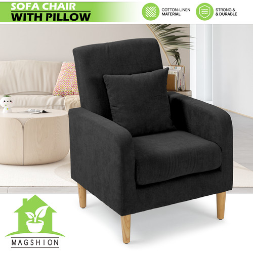 Black accent chair modern - black,