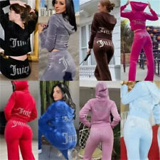 2PCS Women's Juicy Set Couture Tracksuit Sport Suit Ladies Velvet Jogging New UK
