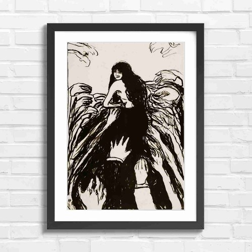 Art nouveau woman with wings - woman,
