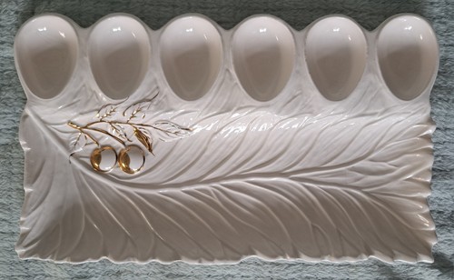 Vintage ceramic deviled egg - vintage,
