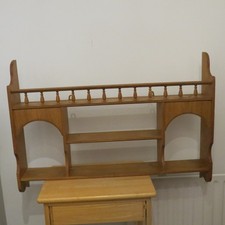 Vintage Wooden plate rack wall mounted Kitchen Retro Country England English