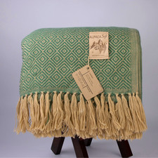 Alpaca Wool Blanket Green