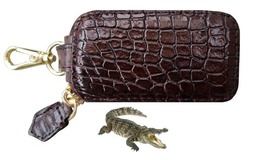 Brown real crocodile leather - brown,