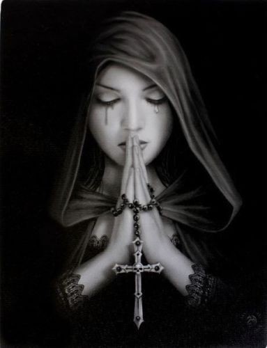 Gothic prayer small canvas - small,