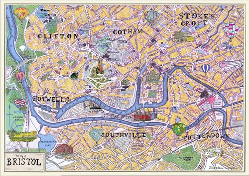 Bristol street map 1000 piece - street,