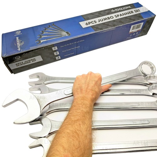 Jumbo spanners 6pc - spanners, combination