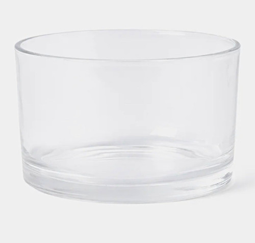 Unmarked clear glass round - glass,