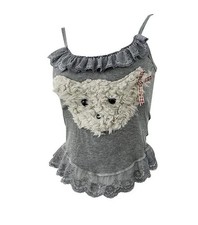 Brand New Grey Lace Bear Top — Size 6