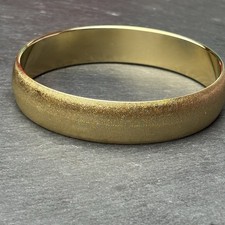 Monet Gold Toned Bangle Bracelet Brushed Finish Some Marks See Photos C4