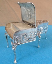 Victorian Sterling Silver Novelty  Vesta Case Grand Piano Keyboard Striker 1900