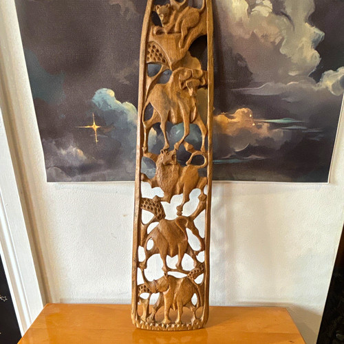 This hand carved wooden - this, hand-carved