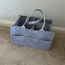 Baby Nappy Caddy Portable Nursery Storage Basket Grey New