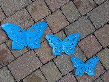 Blue Metal Butterflies Garden Wall Art Decorative Ornament