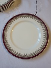 Myott Royalty Burgundy Gold 9-inch Vintage Salad/Lunch Plate X5