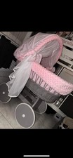 My Happy Baby Moses Basket  ( Pink And Grey )